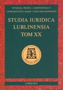 Okładka: Studia Iuridica Lublinensia, t. 20
