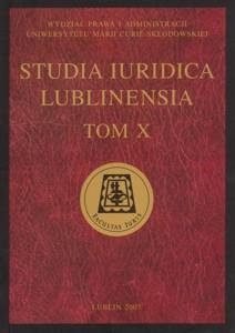 Okładka: Studia Iuridica Lublinensia, t. 10