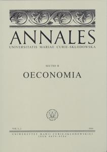 Okładka: Annales UMCS, sec. H (Oeconomia), vol. L, 2