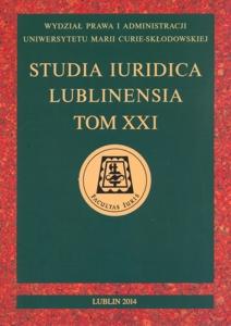 Okładka: Studia Iuridica Lublinensia, t. 21