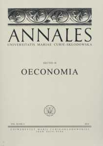 Okładka: Annales UMCS, sec. H (Oeconomia), vol. XLVIII, 4