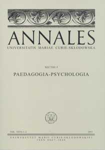 Okładka: Annales UMCS, sec. J (Paedagogia-Psychologia), vol. XXVI, 1-2