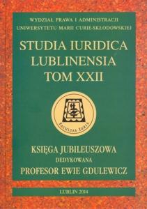 Okładka: Studia Iuridica Lublinensia, t. 22