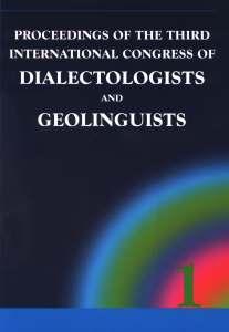 Okładka: Proceedings of the Third International Congress of Dialectologists and Geolinguists