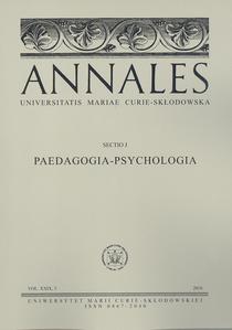 Okładka: Annales UMCS, sec. J (Pedagogia-Psychologia), vol. XXIX, 3