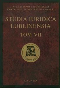Okładka: Studia Iuridica Lublinensia, t. 7