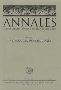 Okładka: Annales UMCS, sec. J (Paedagogia - Psychologia), vol. XVI/2003