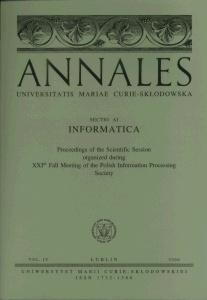 Okładka: Annales UMCS, sec. AI (Informatica), vol. VI/2007