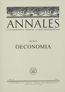 Okładka: Annales UMCS, sec. H (Oeconomia), vol. L, 4