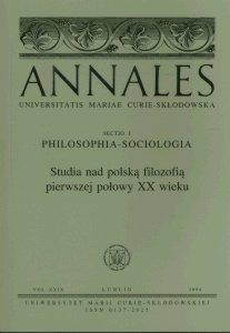 Okładka: Annales UMCS, sec. I (Philosophia - Sociologia), vol. XXX/2005