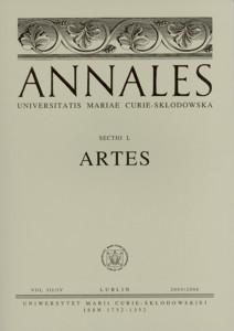 Okładka: Annales UMCS, sec. L (Artes), vol. V
