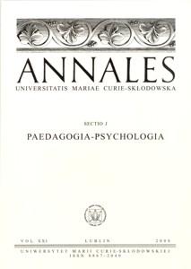 Okładka: Annales UMCS, sec. J (Paedagogia - Psychologia), vol. XXI