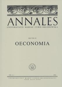 Okładka: Annales UMCS, sec. H (Oeconomia), vol. L, 1