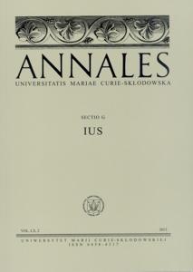 Okładka: Annales UMCS, sec. G (Ius), vol. LX, 2 