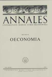 Okładka: Annales UMCS, sec. H (Oeconomia), vol. XLVIII, 3