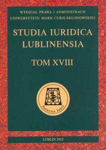 Okładka: Studia Iuridica Lublinensia, t. 18