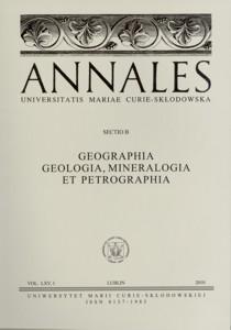 Okładka: Annales UMCS, sec. B (Geographia, Geologia, Mineralogia et Petrographia), vol. LXV, 1