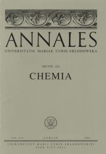 Okładka: Annales UMCS, sec. AA (Chemia), vol. LVI