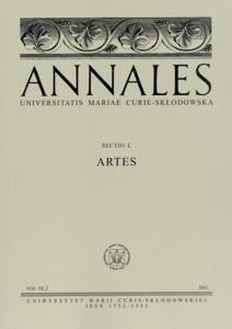 Okładka: Annales UMCS, sec. L (Artes), vol. IX, 2