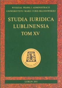 Okładka: Studia Iuridica Lublinensia, t. 15
