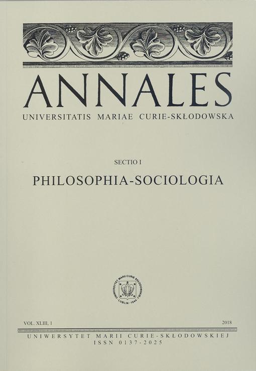 Okładka: Annales UMCS. sec. I (Philosophia-Sociologia), vol. XLIII, 1