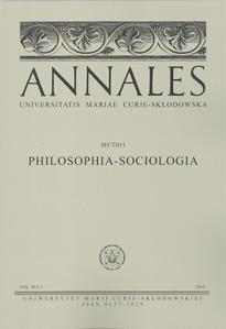 Okładka: Annales UMCS, sec. I (Philosophia-Sociologia), vol. XLI, 2