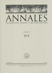 Okładka: Annales UMCS, sec. G (Ius), vol. LXI, 2