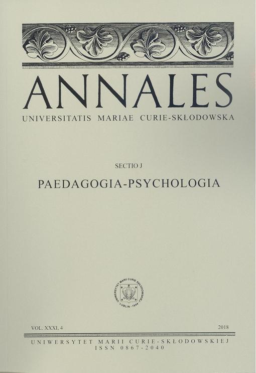 Okładka: Annales UMCS, sec. J (Pedagogia-Psychologia), vol. XXXI, 4