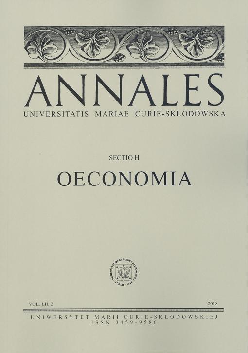Okładka: Annales UMCS, sec. H (Oeconomia), vol. LII, 2