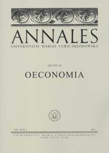 Okładka: Annales UMCS, sec. H (Oeconomia), vol. XLIX, 1