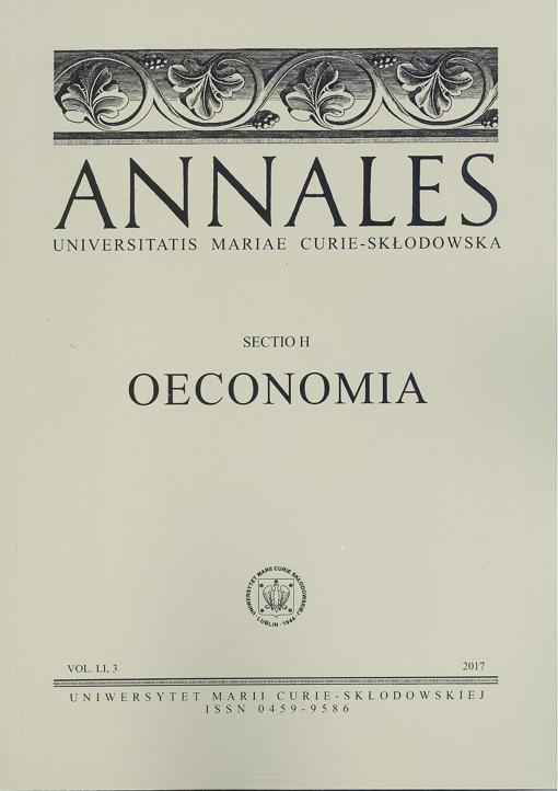 Okładka: Annales UMCS, sec. H (Oeconomia), vol. LI, 3