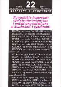 Okładka: Słowiańskie homonimy apelatywno-onimiczne i onimiczno-onimiczne w diachronii i synchronii