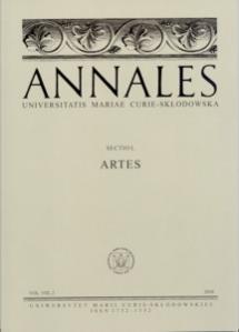 Okładka: Annales UMCS, sec. L (Artes), vol. VIII, 2