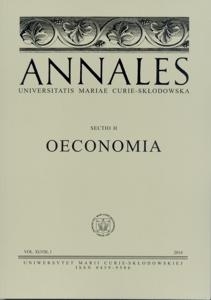 Okładka: Annales UMCS, sec. H (Oeconomia), vol. XLVIII, 1 
