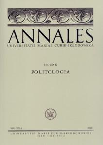 Okładka: Annales UMCS, sec. K (Politologia), vol. XIX, 1