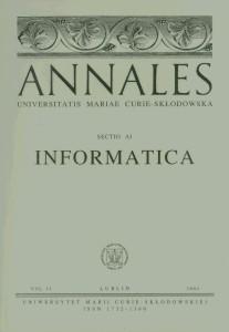 Okładka: Annales UMCS, sec. AI (Informatica), vol. III