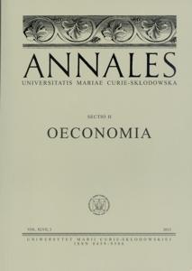 Okładka: Annales UMS, sec. H (Oeconomia), vol. XLVII, 3 