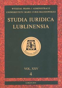 Okładka: Studia Iuridica Lublinensia, t. 25, 4