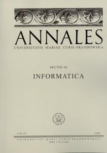 Okładka: Annales UMCS, sec. AI (Informatica), vol. IX