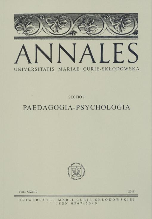 Okładka: Annales UMCS, sec. J (Pedagogia-Psychologia), vol. XXXI, 3. Edukacyjne i kliniczne konteksty rozwoju człowieka w cyklu życia