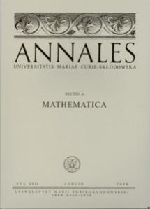 Okładka: Annales UMCS, sec. A (Mathematica), vol. LXII