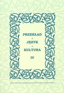Okładka: Przekład - Język - Kultura, t. 4