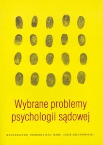 Okładka: Wybrane problemy psychologii sądowej