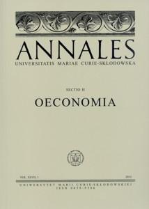 Okładka: Annales UMCS, sec. H (Oeconomia), vol. XLVII, 1